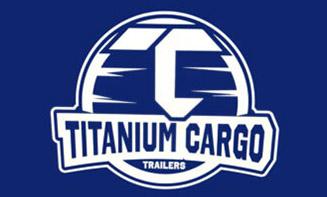 The image displays a logo with the text  Titanium Carriers  prominently featured, accompanied by a stylized graphic element resembling a shield or emblem, set against a blue background with a white checkerboard pattern at the bottom.